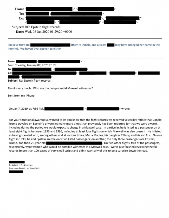 Ο Τραμπ πέταξε με το τζετ του Έπσταϊν οκτώ φορές τη δεκαετία του 1990, σύμφωνα με πρόσφατα δημοσιευμένα αρχεία